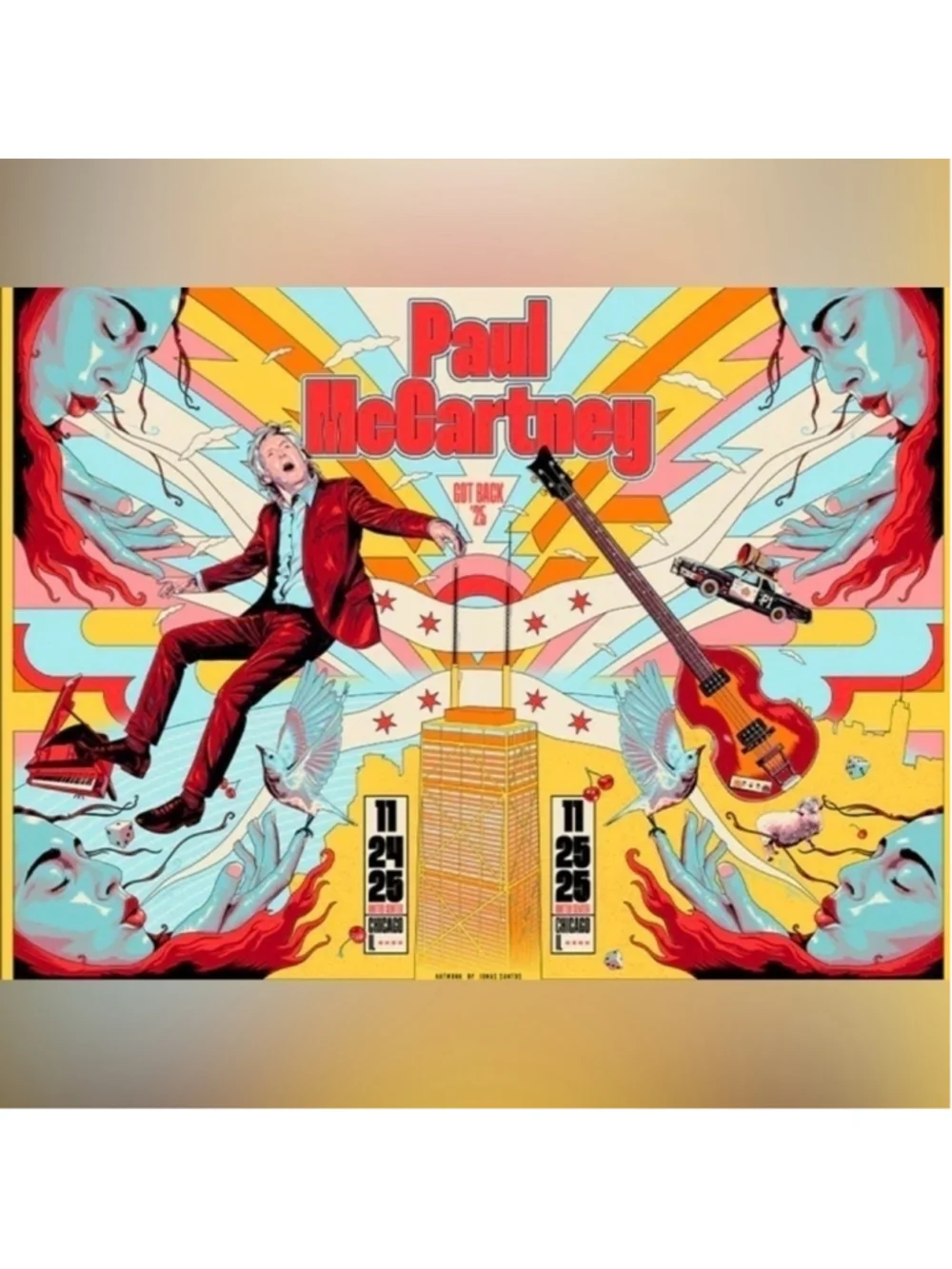 Paul McCartney Got Back 2025 Chicago Event Poster - Original | Mint Condition